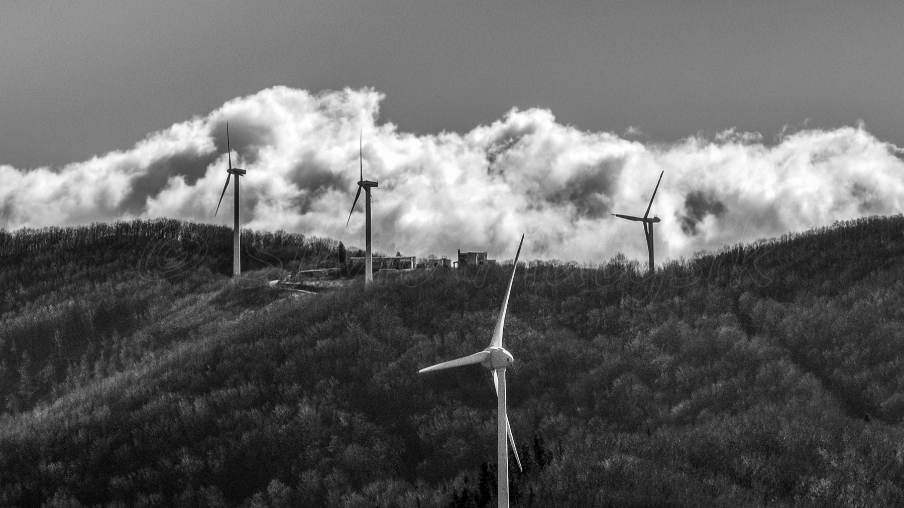 Wind turbines background